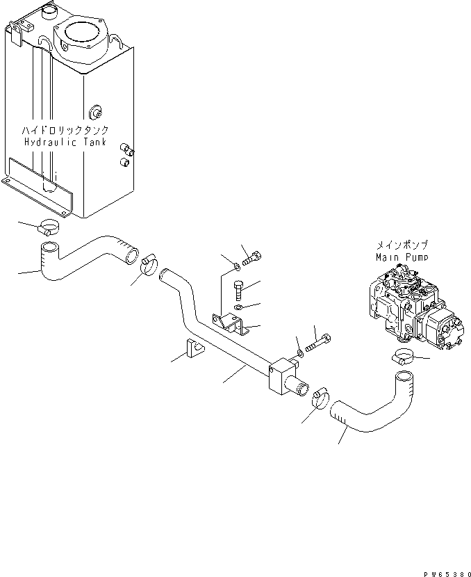 Excavators Komatsu / PC35MR-1 S/N 1001-UP(pc35mr-r) / SUCTION LINE(#3240-)(150100 : H0311-01A0A)