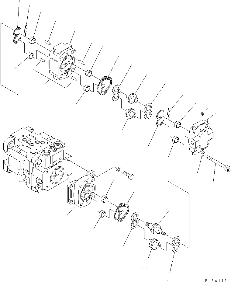Excavators Komatsu / PC35MR-1 S/N 1001-UP(pc35mr-r) / MAIN PUMP (4/5)(#3240-)(450090 : Y1600-05A0A)