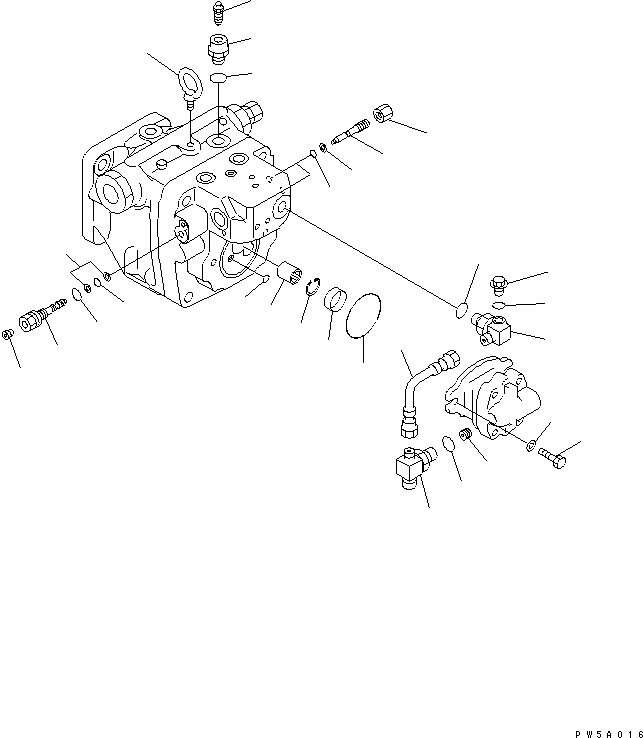 Excavators Komatsu / PC35MR-1 S/N 1001-UP(pc35mr-r) / MAIN PUMP (6/6)(#1001-3239)(450100 : Y1600-06A0)