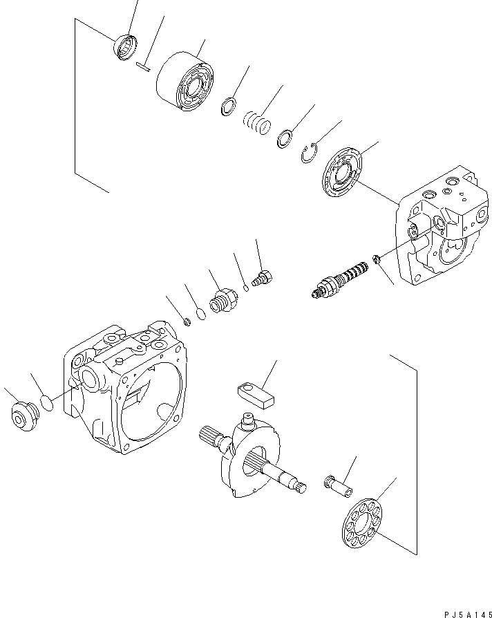 Excavators Komatsu / PC35MR-1 S/N 1001-UP(pc35mr-r) / MAIN PUMP (2/6) (FOR AIR CONDITIONER)(450130 : Y1600-22A0)