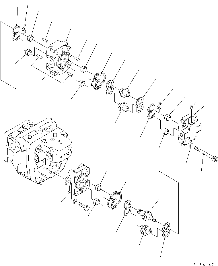 Excavators Komatsu / PC35MR-1 S/N 1001-UP(pc35mr-r) / MAIN PUMP (5/6) (FOR AIR CONDITIONER)(#3240-)(450170 : Y1600-25A0A)