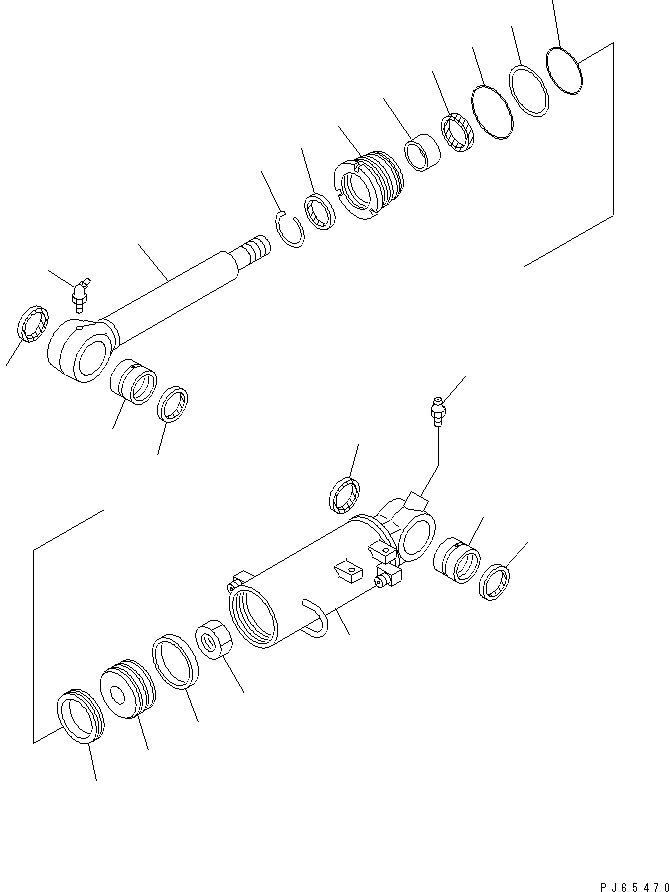 Excavators Komatsu / PC35MR-1 S/N 1001-UP(pc35mr-r) / PAT BLADE CYLINDER (INNER PARTS)(450260 : Y1621-01A1)