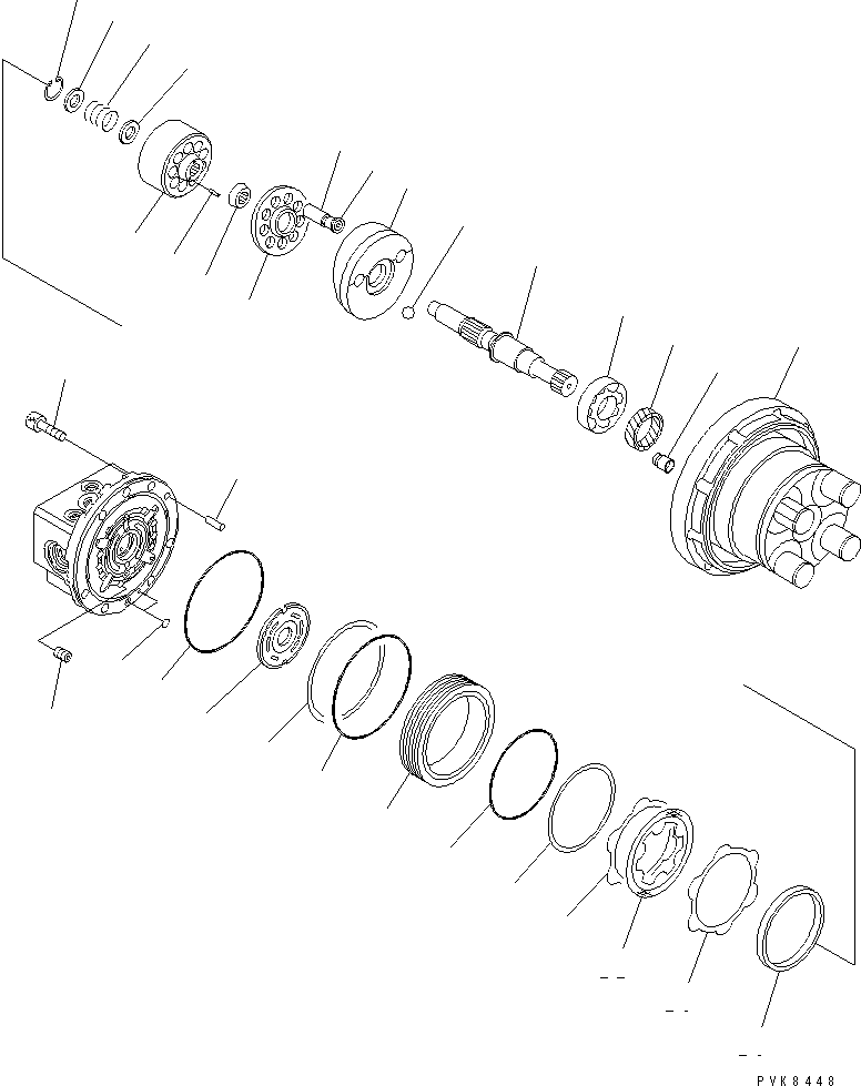 Excavators Komatsu / PC35MR-1 S/N 1001-UP(pc35mr-r) / TRAVEL MOTOR (INNER PARTS) (3/3)(450350 : Y1651-03A0)