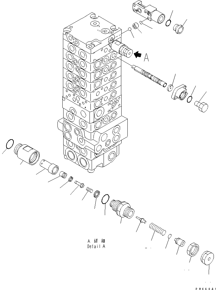 Excavators Komatsu / PC35MR-1 S/N 1001-UP(pc35mr-r) / MAIN VALVE (8-VALVE) (FOR GEOMASTER) (14/17)(#3139-)(450660 : Y1660-44A0)