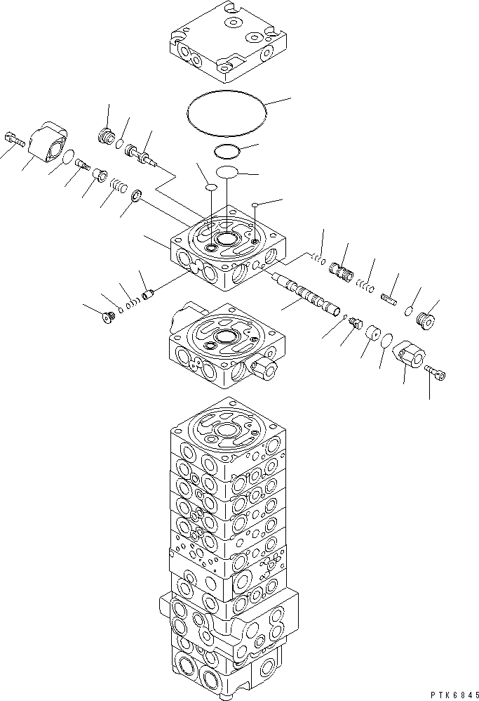 Excavators Komatsu / PC35MR-1 S/N 1001-UP(pc35mr-r) / MAIN VALVE (10-VALVE) (20/21)(450890 : Y1664-20A0)