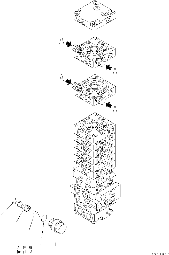 Excavators Komatsu / PC35MR-1 S/N 1001-UP(pc35mr-r) / MAIN VALVE (10-VALVE) (19/19) (FOR PAT BLADE)(451090 : Y1664-49A0)