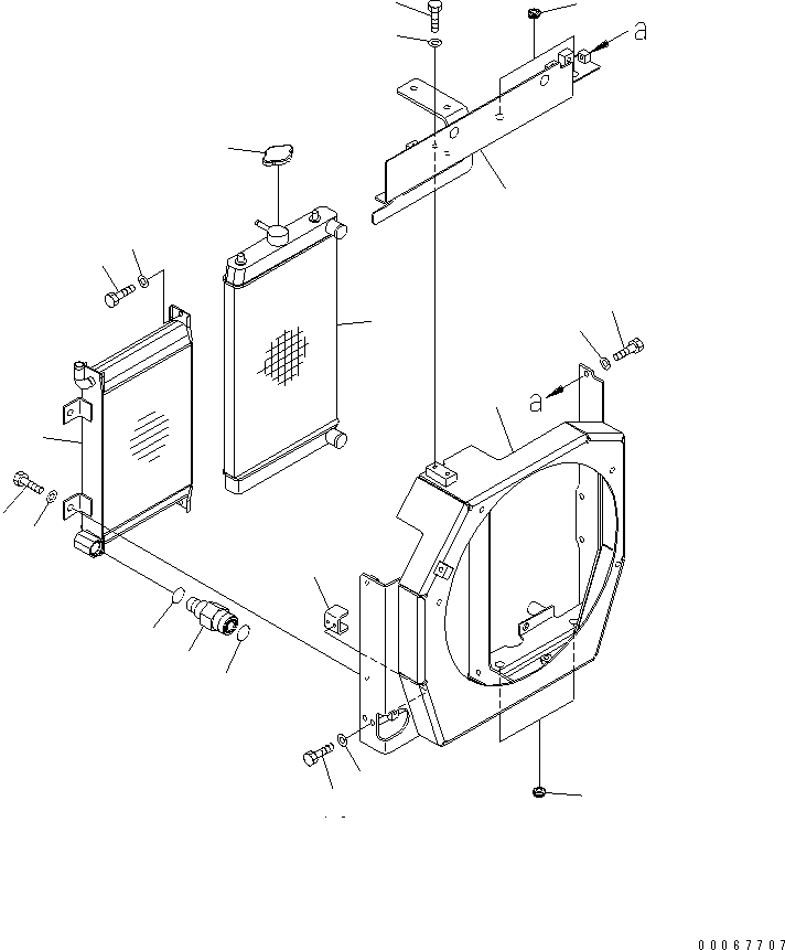 Komatsu parts book diagram for PC35MR-3(JPN)-FOR CAB S/N 15001-UP: COOLING (RADIATOR AND OIL COOLER)