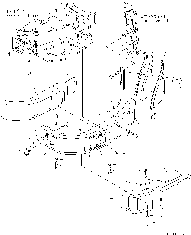 Komatsu parts book diagram for PC35MR-3(JPN)-FOR CAB S/N 15001-UP: LEFT SIDE COVER (CAB) (FOR EU)