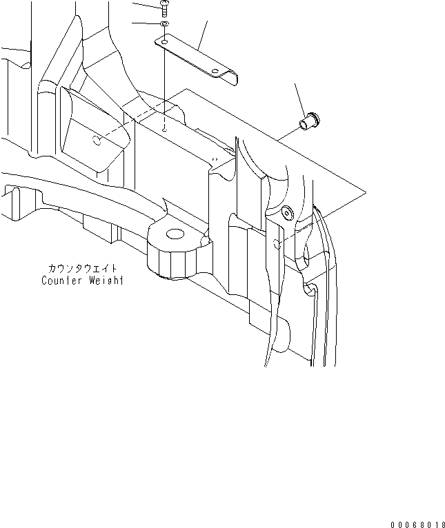 Komatsu parts book diagram for PC35MR-3(JPN)-FOR CAB S/N 15001-UP: COUNTER WEIGHT COVER