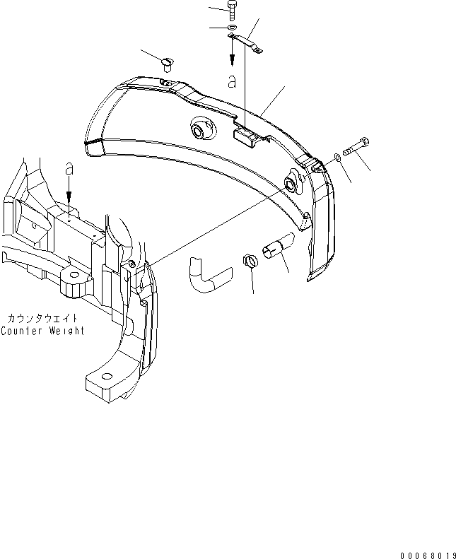 Komatsu parts book diagram for PC35MR-3(JPN)-FOR CAB S/N 15001-UP: ADDITIONAL COUNTER WEIGHT