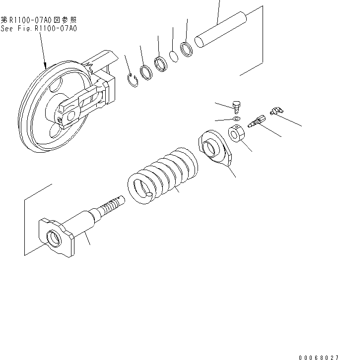 Komatsu parts book diagram for PC35MR-3(JPN)-FOR CAB S/N 15001-UP: IDLER CUSHION