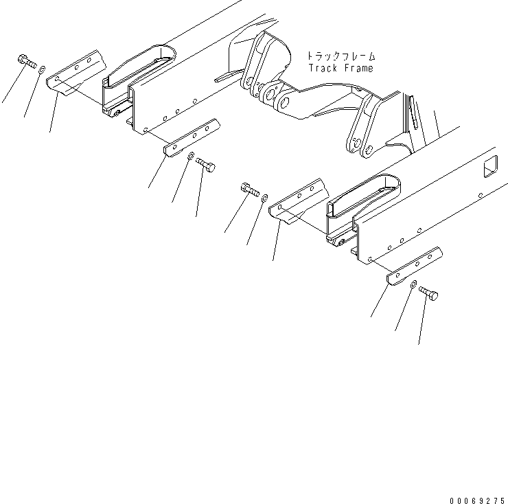 Komatsu parts book diagram for PC35MR-3(JPN)-FOR CAB S/N 15001-UP: TRACK SHOE (TRACK GUARD)