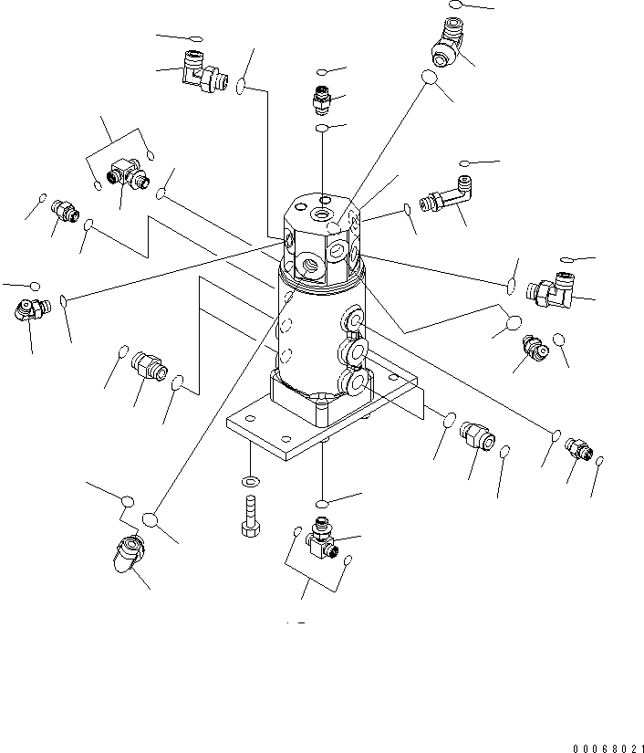 Komatsu parts book diagram for PC35MR-3(JPN)-FOR CAB S/N 15001-UP: SWIVEL JOINT (CONNECTING PARTS) (1/2)