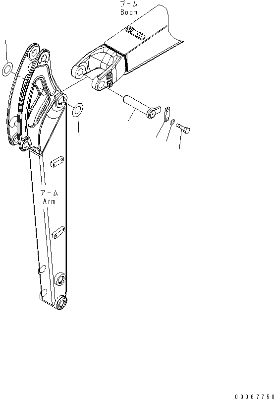 Komatsu parts book diagram for PC35MR-3(JPN)-FOR CAB S/N 15001-UP: BOOM (BOTTOM PIN)