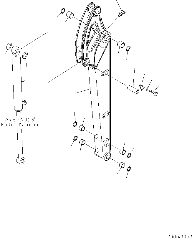 Komatsu parts book diagram for PC35MR-3(JPN)-FOR CAB S/N 15001-UP: ARM (FOR ATTACHMENT)