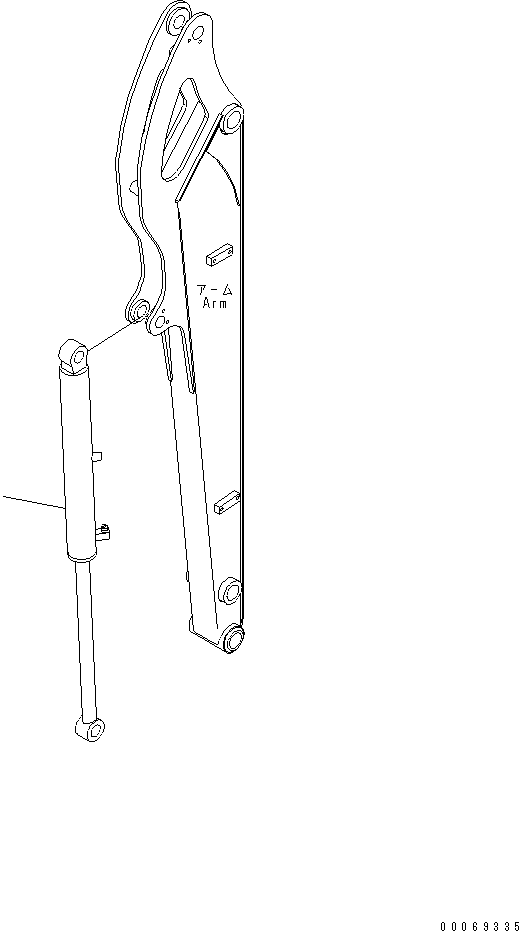 Komatsu parts book diagram for PC35MR-3(JPN)-FOR CAB S/N 15001-UP: LONG ARM (BUCKET CYLINDER)