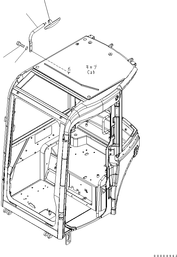 Komatsu parts book diagram for PC35MR-2-B S/N 5001-UP: REAR VIEW MIRROR (CAB) (FOR JAPAN)