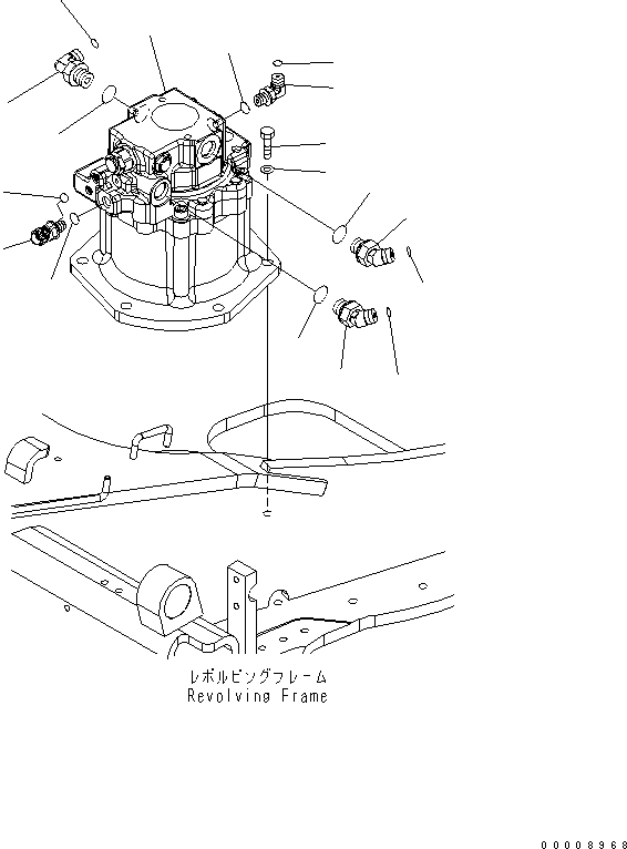 Komatsu parts book diagram for PC35MR-2-B S/N 5001-UP: SWING MACHINERY AND MOTOR (CONNECTING PARTS)