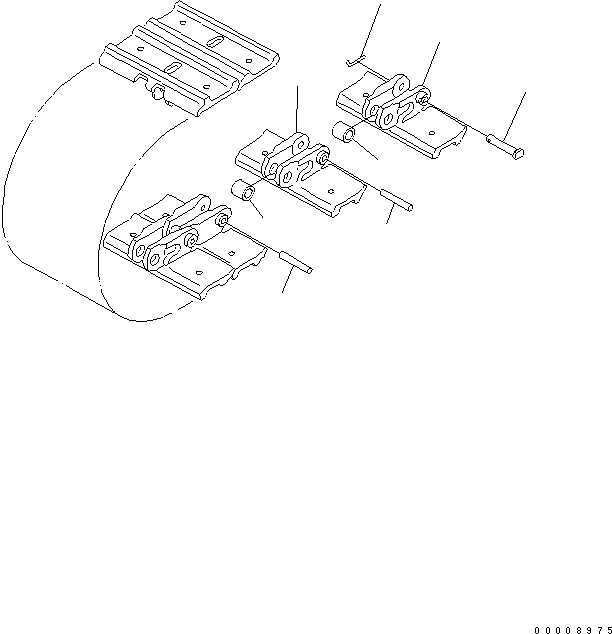 Komatsu parts book diagram for PC35MR-2-B S/N 5001-UP: TRACK SHOE (DOUBLE GROUSER WITH HOLE)