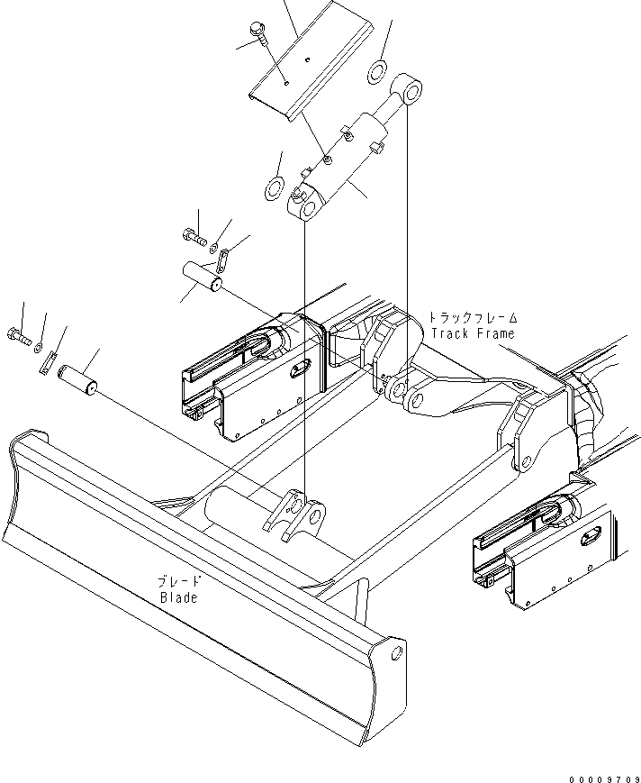 Komatsu parts book diagram for PC35MR-2-B S/N 5001-UP: BLADE LIFT CYLINDER AND COVER