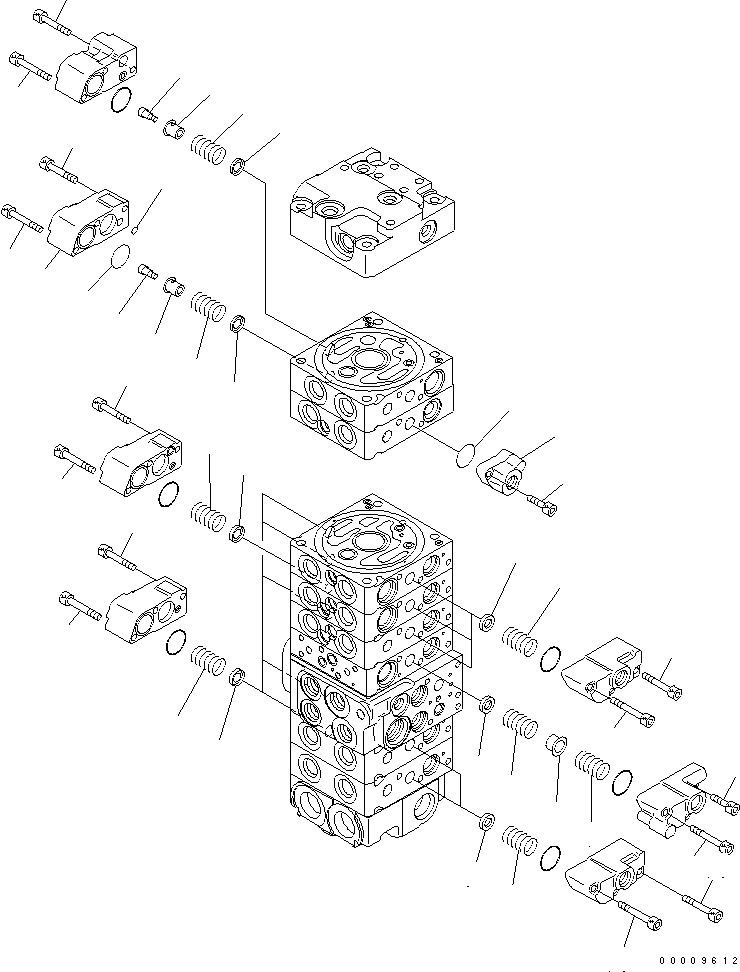 Komatsu parts book diagram for PC35MR-2-B S/N 5001-UP: MAIN VALVE (8-VALVE) (4/20)