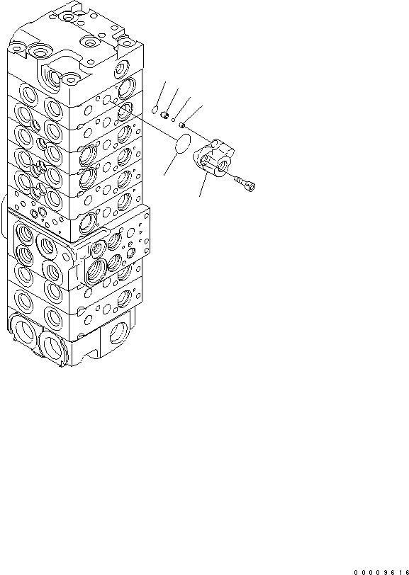 Komatsu parts book diagram for PC35MR-2-B S/N 5001-UP: MAIN VALVE (8-VALVE) (8/20)