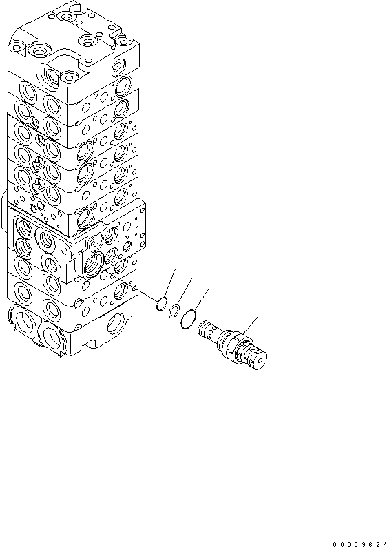 Komatsu parts book diagram for PC35MR-2-B S/N 5001-UP: MAIN VALVE (8-VALVE) (16/20)