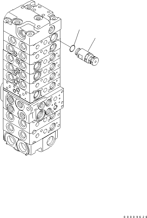 Komatsu parts book diagram for PC35MR-2-B S/N 5001-UP: MAIN VALVE (8-VALVE) (18/20)