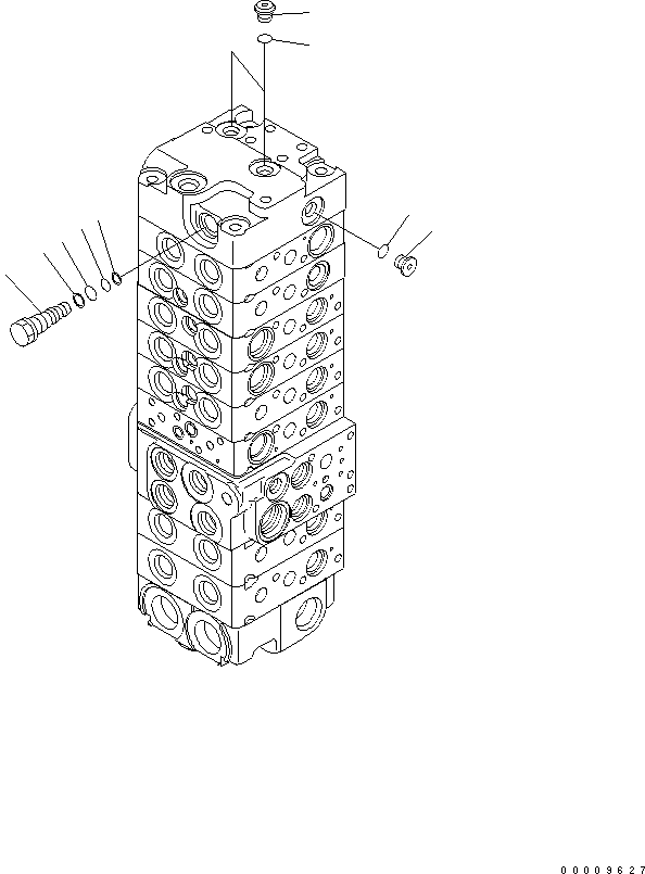 Komatsu parts book diagram for PC35MR-2-B S/N 5001-UP: MAIN VALVE (8-VALVE) (19/20)