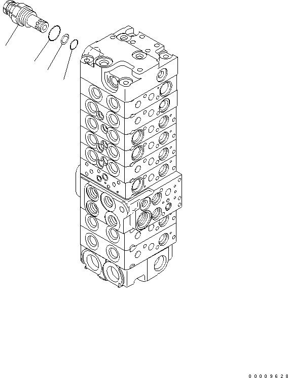 Komatsu parts book diagram for PC35MR-2-B S/N 5001-UP: MAIN VALVE (8-VALVE) (20/20)