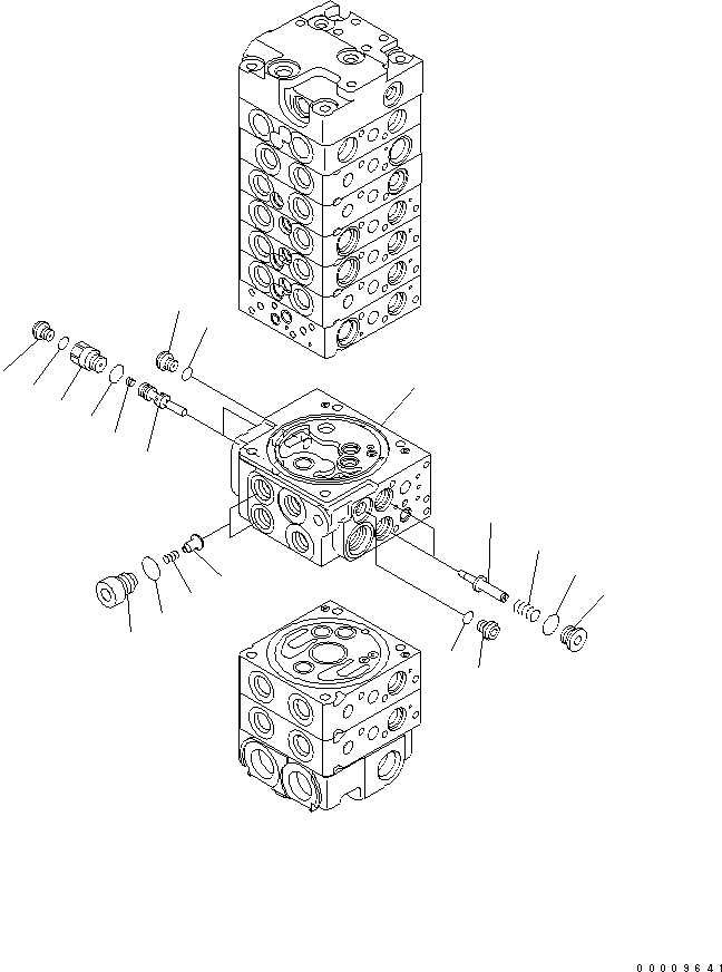 Komatsu parts book diagram for PC35MR-2-B S/N 5001-UP: MAIN VALVE (9-VALVE) (13/22)