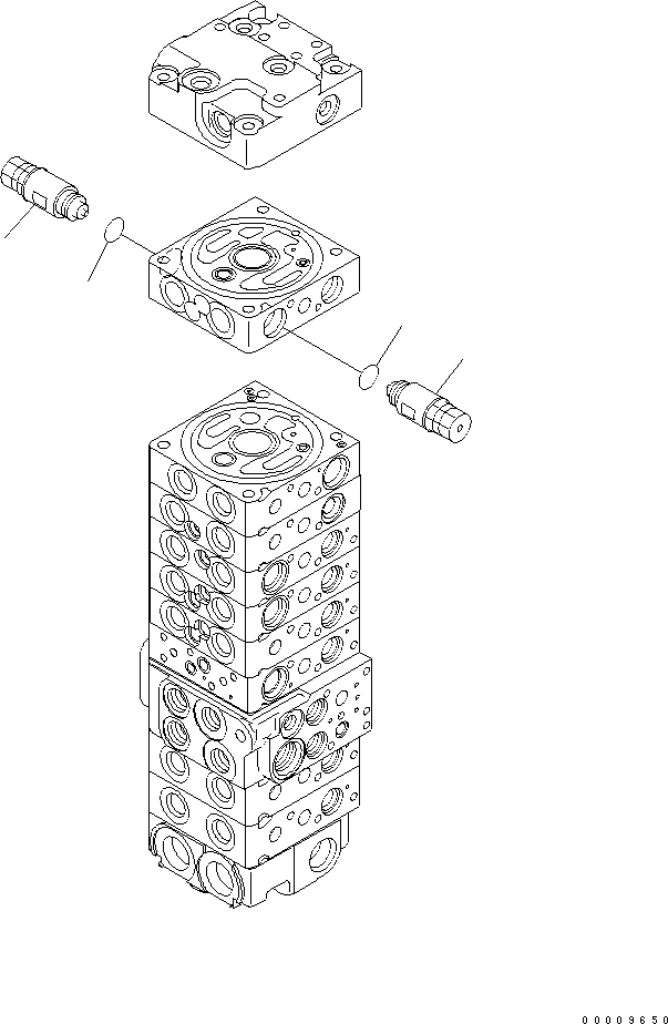 Komatsu parts book diagram for PC35MR-2-B S/N 5001-UP: MAIN VALVE (9-VALVE) (22/22)