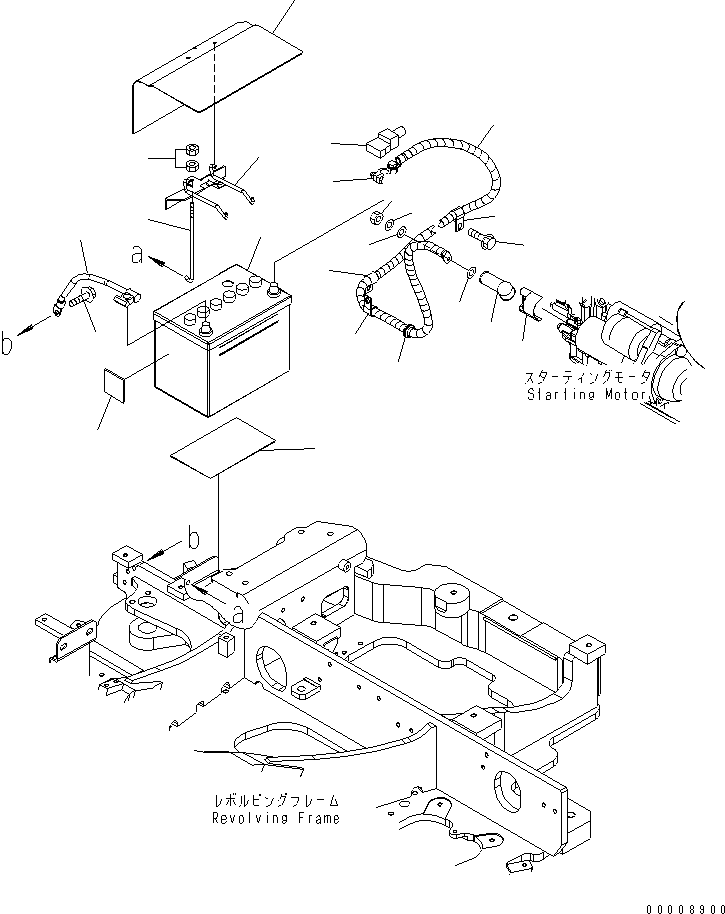 Excavators Komatsu / PC35MR-2 S/N 5001-UP (FOR CAB)(pc35mr4c) / BATTERY AND MOUNTING PARTS(#5001-9241)(120010 : E0100-01A0)