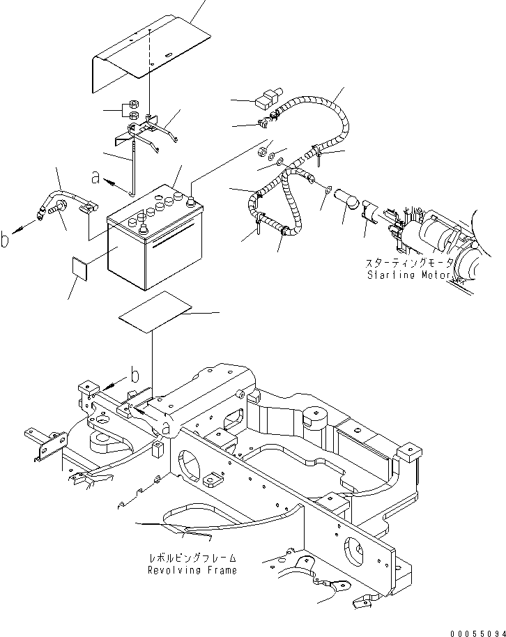 Excavators Komatsu / PC35MR-2 S/N 5001-UP (FOR CAB)(pc35mr4c) / BATTERY AND MOUNTING PARTS(#9242-)(120020 : E0100-01A0A)