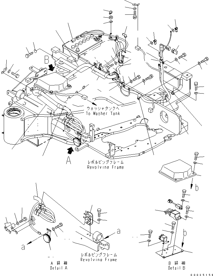 Excavators Komatsu / PC35MR-2 S/N 5001-UP (FOR CAB)(pc35mr4c) / WIRING (EXCEPT JAPAN)(#6358-9241)(120070 : E0200-01A2A)