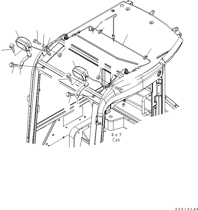 Excavators Komatsu / PC35MR-2 S/N 5001-UP (FOR CAB)(pc35mr4c) / ADDITIONAL WORK LAMP (CAB)(120090 : E0310-01A1)