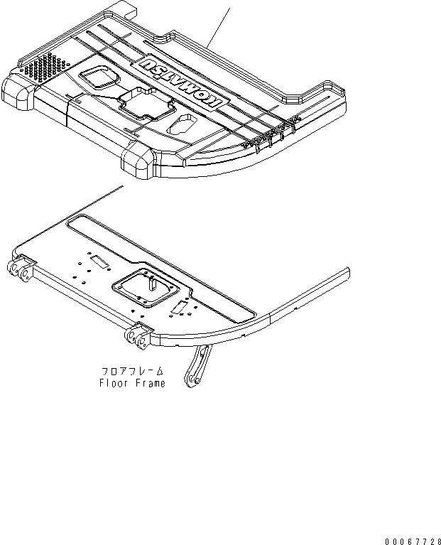 Excavators Komatsu / PC35MR-3 S/N 15001-16594 (For N.America, Canopy spec.)(pc35mr5c) / FLOOR MAT (1 ATTACHMENT) (CANOPY)(#15001-)(210040 : K0310-01A1)