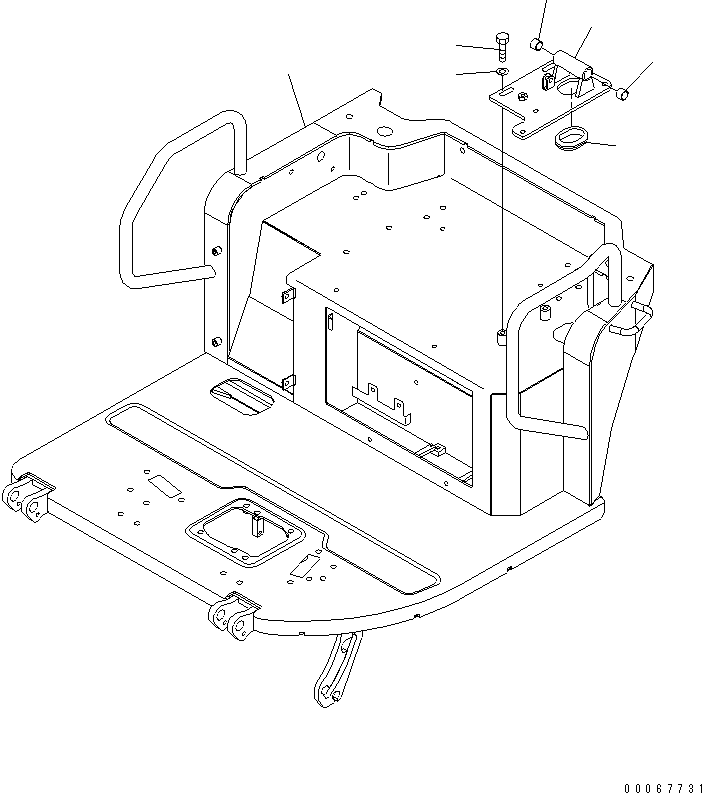 Excavators Komatsu / PC35MR-3 S/N 15001-16594 (For N.America, Canopy spec.)(pc35mr5c) / FLOOR FRAME (FRAME AND BASE) (CANOPY)(#15001-)(210070 : K1110-01A0)