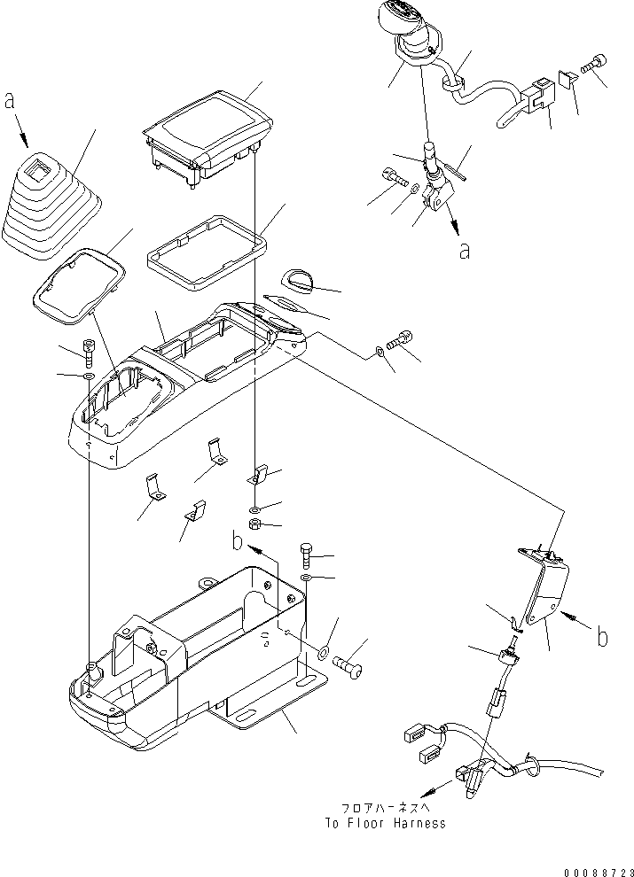 Excavators Komatsu / PC35MR-3 S/N 15001-16594 (For N.America, Canopy spec.)(pc35mr5c) / FLOOR FRAME (CONSOLE ? R.H.) (CANOPY) (FOR NORTH AMERICA) (ATT. SWITCH) (AUTO DECELERATION)(#15001-)(210210 : K1110-08B1)