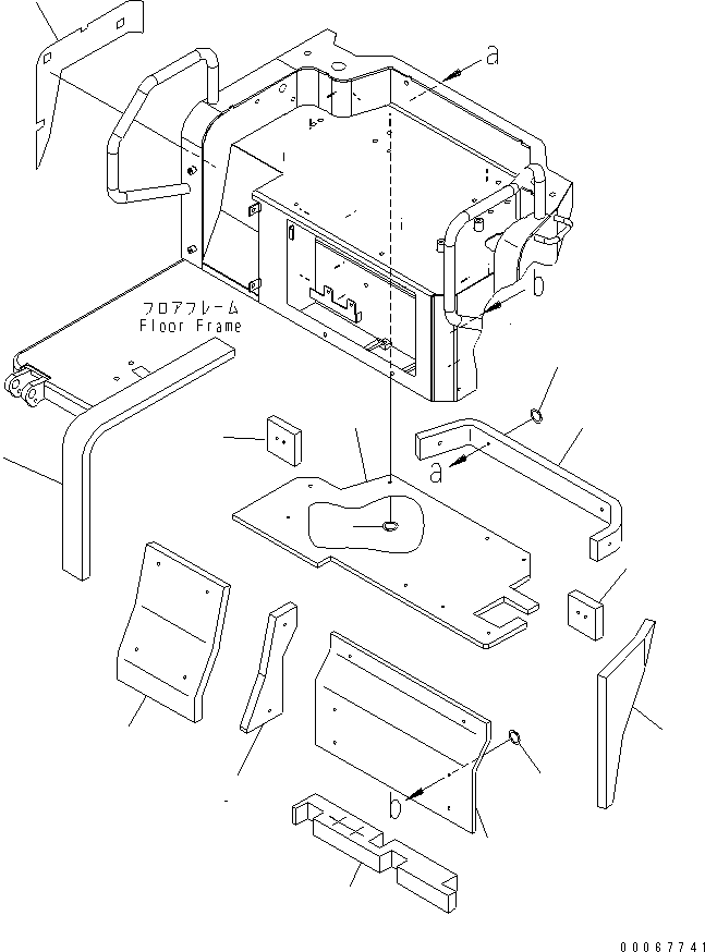 Excavators Komatsu / PC35MR-3 S/N 15001-16594 (For N.America, Canopy spec.)(pc35mr5c) / FLOOR FRAME (SHEET) (CANOPY)(#15001-)(210360 : K1110-16B0)