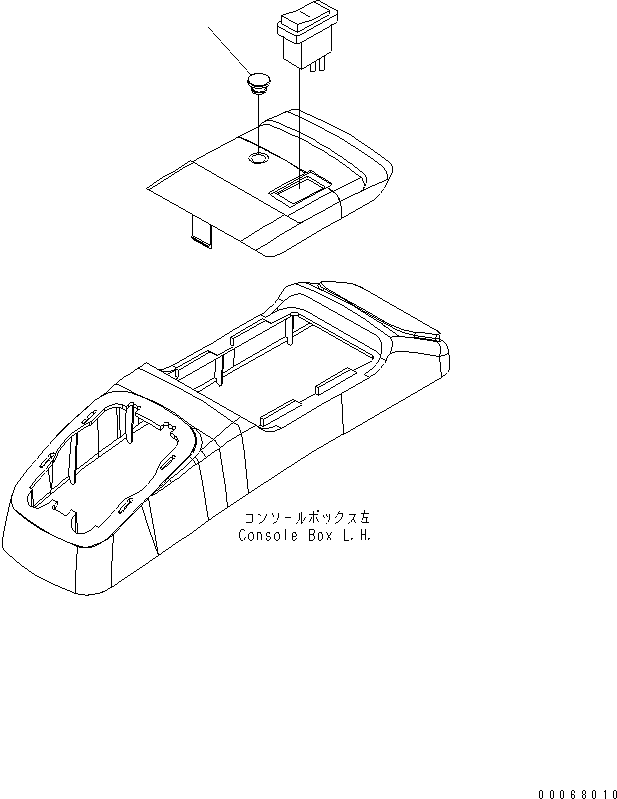 Excavators Komatsu / PC35MR-3 S/N 15001-16594 (For N.America, Canopy spec.)(pc35mr5c) / FLOOR FRAME (HEATER SWITCH CAP) (CANOPY)(#15001-)(210430 : K1110-19A0)