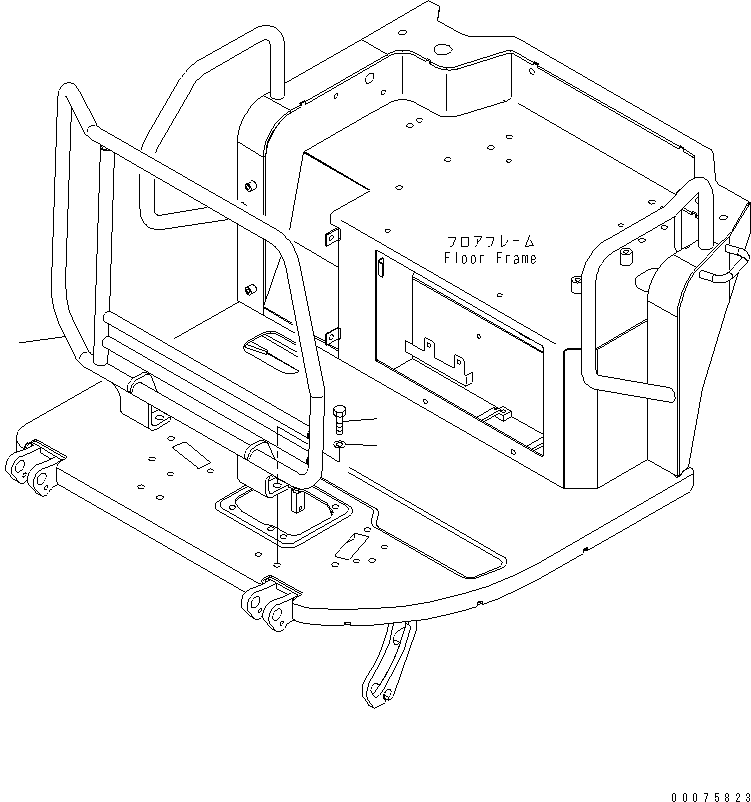 Excavators Komatsu / PC35MR-3 S/N 15001-16594 (For N.America, Canopy spec.)(pc35mr5c) / FLOOR FRAME (HANDRAIL) (CANOPY)(#15001-)(210440 : K1110-20B0)