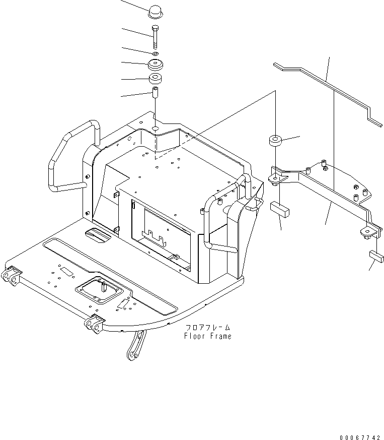 Excavators Komatsu / PC35MR-3 S/N 15001-16594 (For N.America, Canopy spec.)(pc35mr5c) / FLOOR FRAME (MOUNTING PARTS) (CANOPY)(#15001-)(210480 : K1110-22A0)