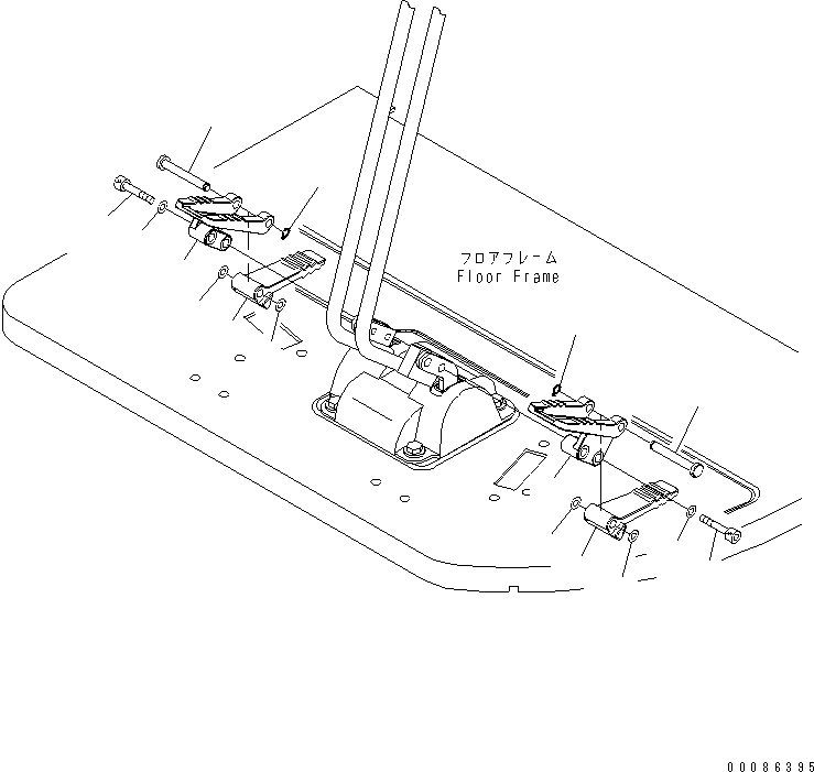 Excavators Komatsu / PC35MR-3 S/N 15001-16594 (For N.America, Canopy spec.)(pc35mr5c) / FLOOR FRAME (TRAVEL PEDAL) (CANOPY)(#15001-)(210490 : K1110-23B0)