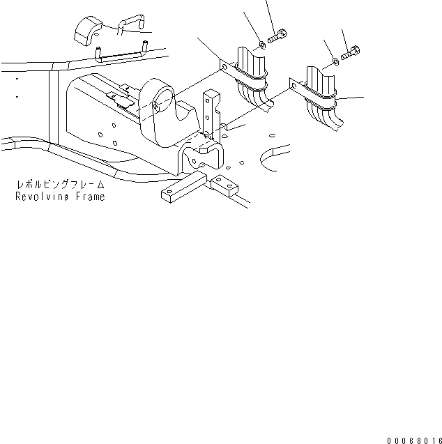 Excavators Komatsu / PC35MR-3 S/N 15001-16594 (For N.America, Canopy spec.)(pc35mr5c) / FLOOR FRAME MOUNT (CLIP)(#15001-)(210530 : K1120-04A0)