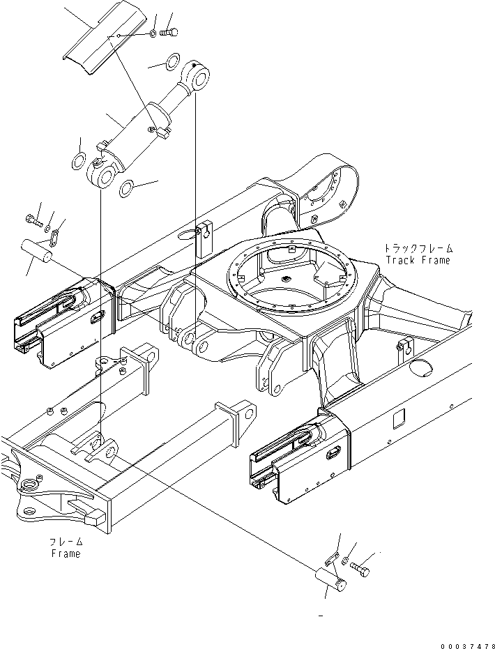 Excavators Komatsu / PC35MR-3 S/N 15001-16594 (For N.America, Canopy spec.)(pc35mr5c) / BLADE LIFT CYLINDER AND COVER (PA BLADE) (FOR NORTH AMERICA)(#15001-)(330300 : T1720-01A2)