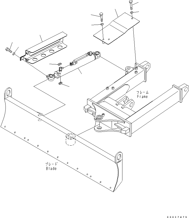 Excavators Komatsu / PC35MR-3 S/N 15001-16594 (For N.America, Canopy spec.)(pc35mr5c) / BLADE ANGLE CYLINDER AND COVER (PA BLADE) (FOR NORTH AMERICA)(#15001-)(330310 : T1730-01A2)
