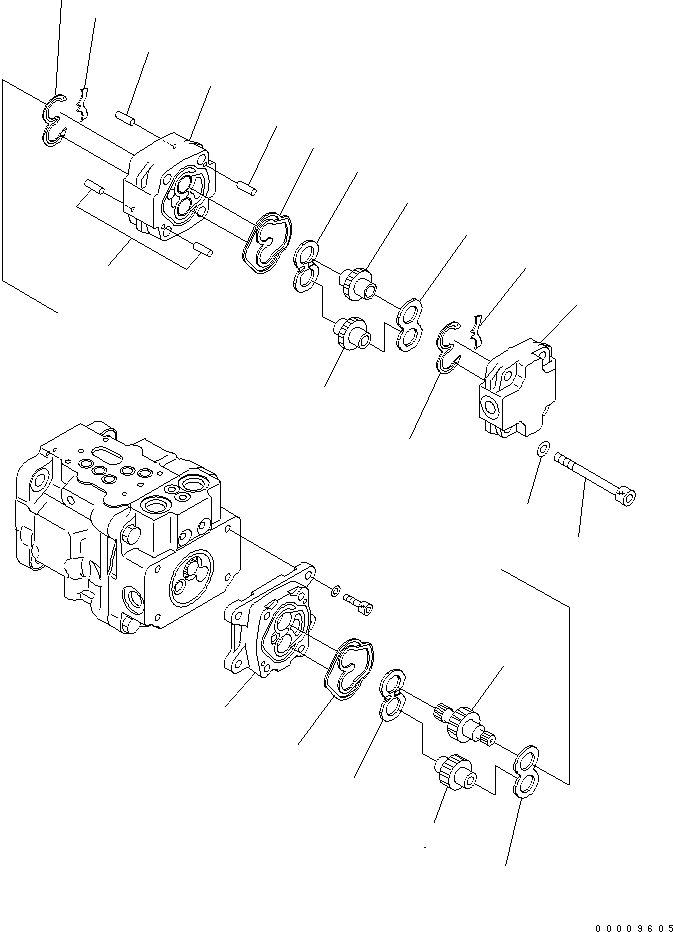 Excavators Komatsu / PC35MR-3 S/N 15001-16594 (For N.America, Canopy spec.)(pc35mr5c) / MAIN PUMP (4/5)(#15001-)(420080 : Y1600-04A0)