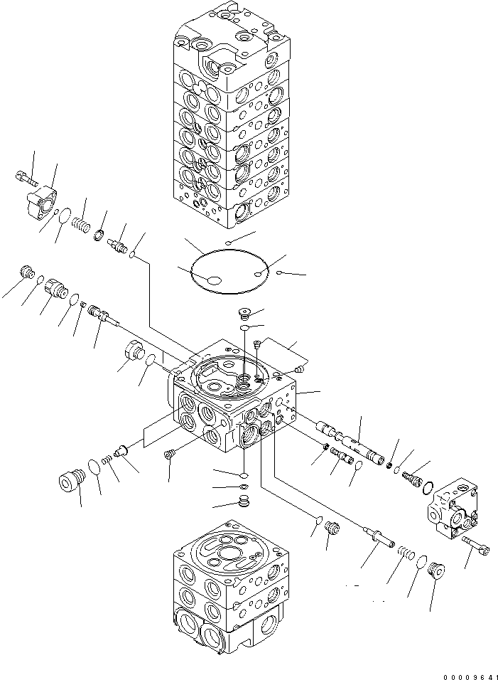 Excavators Komatsu / PC35MR-3 S/N 15001-16594 (For N.America, Canopy spec.)(pc35mr5c) / MAIN VALVE (9-VALVE) (9/13) (EXCEPT JAPAN)(#15001-)(420310 : Y1662-49A0)
