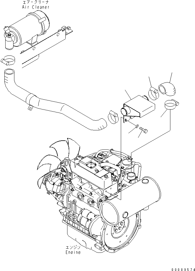 Excavators Komatsu / PC35MR-3 S/N 15001-16594 (For N.America, Cab spec.)(pc35mr6c) / ENGINE UNIT (AIR CLEANER RELATED PARTS) (SINGLE ELEMENT)(#16501-)(030040 : A0100-03A0)